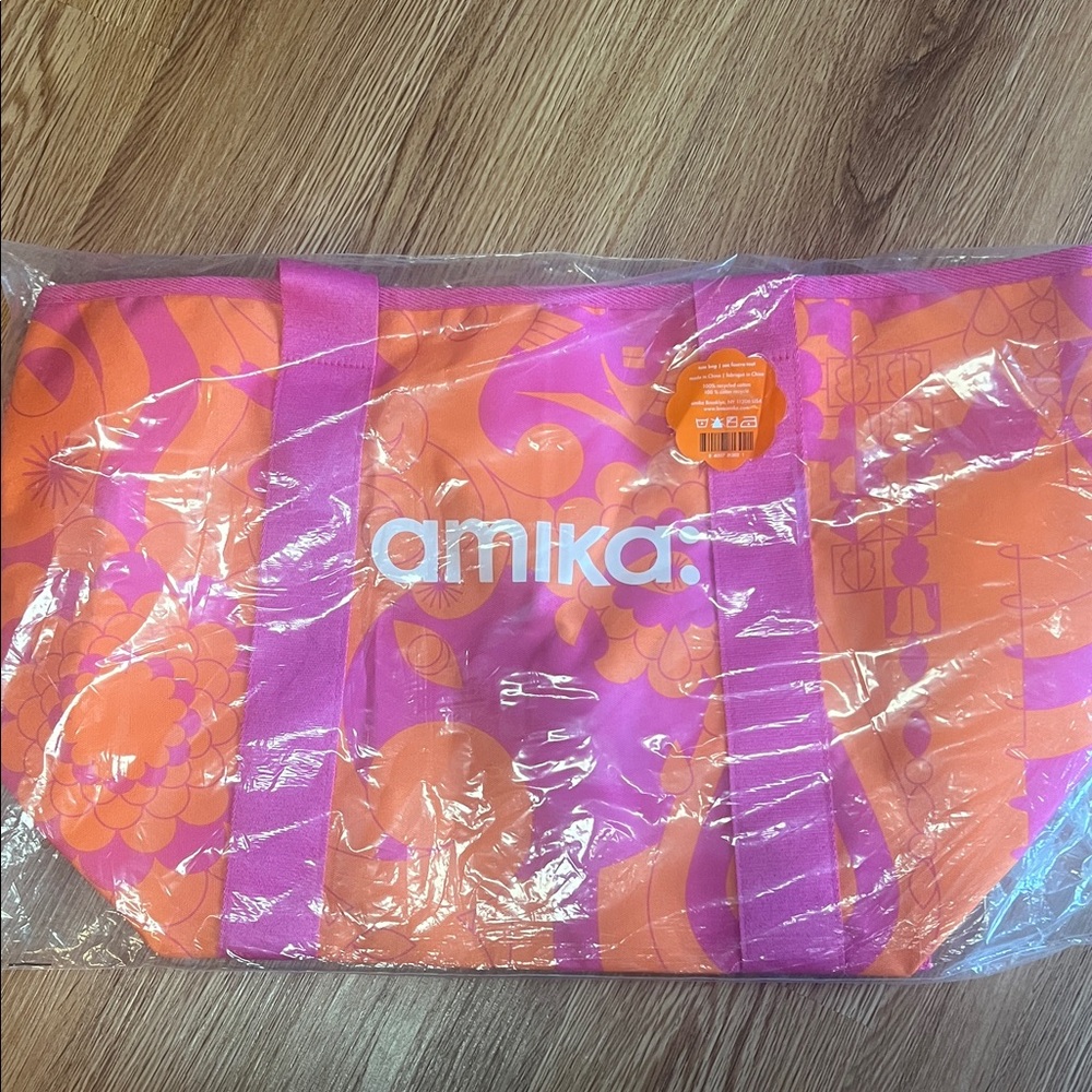 Amika Bold Orange and Pink Tote